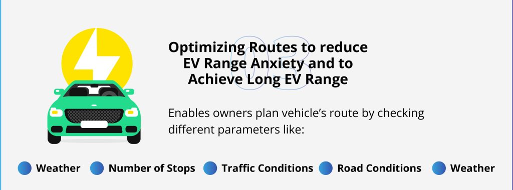 Optimizing Routes to reduce EV Range Anxiety and to Achieve Long EV Range 
